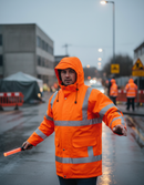 Premium Hi-Vis Waterproof Parka Jacket with Concealed Zip Front, Fixed Hood, and Breathable Fabric for Ultimate Comfort