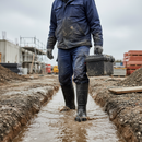 Premium Waterproof Safety Rubber Boot with Steel Midsole and Toe Cap for Muddy Conditions