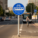 Premium Post Mounted Sign for Buses and Cycles - RA2 Reflective Composite Material with Clear Visibility and Easy Mounting