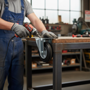 100mm Fixed Plate Castor with Rubber Tyre and Metal Centre