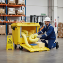 Premium Chemical Spill Kit with 4 Wheeled Drop Front Bin