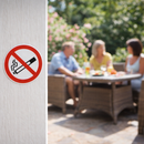 No Smoking Symbol Labels – 75mm Diameter – Self Adhesive Vinyl – Indoor/Outdoor Use