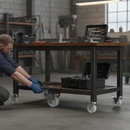 125mm Braked Swivel Plate Castor with Heavy Duty White Nylon Wheel