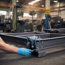 200mm Heavy Duty Fixed Plate Castor with Black Elastic Tyre