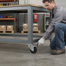 125mm Heavy Duty Braked Swivel Plate Castor with Elastic Nylon Centre