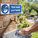 Now Wash Your Hands Safety Sign – 1mm Rigid Plastic – Durable & Weather Resistant – Indoor/Outdoor