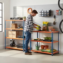 Heavy Duty Workbenches - 990mm High - 200kg Capacity - Chipboard - Blue/Orange
