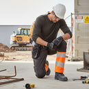 High-Performance Trousers with Kneepad Pockets - Dark Anthracite/Hi-Vis Orange