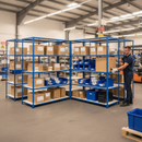 Premium 5x Industrial Shelving - 2440mm High - 200kg Load Capacity - Melamine - Blue Finish