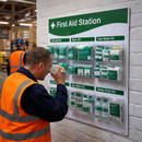 First Aid Station – White – Rigid Correx Plastic – Workplace Safety