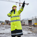 Premium High-Visibility Waterproof Raincoat with Adjustable Cap and Welded Seams for Work Assignments
