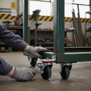 100mm Heavy Duty Braked Swivel Plate Castor with Nylon Centre Roller Bearing