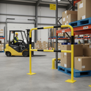 Premium Heavy Duty Steel Hoop Guards for Indoor Use - 40mm Diameter with Yellow Powder Coating and Black Bands