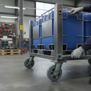 200mm Heavy Duty Swivel Plate Castor with Grey Elastic Rubber Tyre