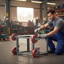 200mm Heavy Duty Swivel Plate Castor with Red Polyurethane Wheel