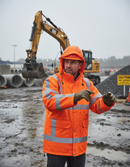 Premium Hi-Vis Waterproof Parka Jacket with Concealed Zip Front, Fixed Hood, and Breathable Fabric for Ultimate Comfort