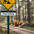 Premium Tree Cutting Supplementary Plate 7001.1 - 870x275mm High-Performance Plastic with Reflective Vinyl Film