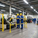 Premium Hooped Barrier with Cross Bar - High Visibility, Galvanized Steel, and Multiple Sizes for Warehouse Safety