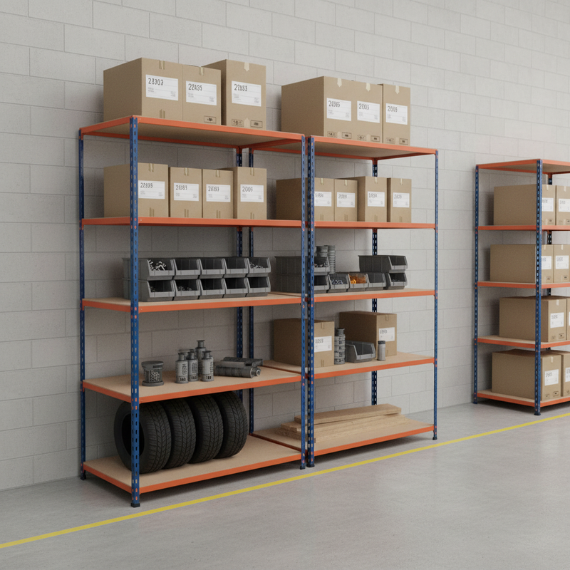 Premium Industrial Shelving - 1830mm High - 200kg Load Capacity - Chipboard