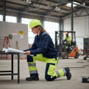 Premium High-Visibility Women's Work Trousers - Water Repellent, CORDURA Reinforced Knees, Elasticated Waist