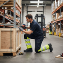 High-Performance Safe Trousers With Kneepad Pockets - Dark Navy/Hi-Vis Yellow