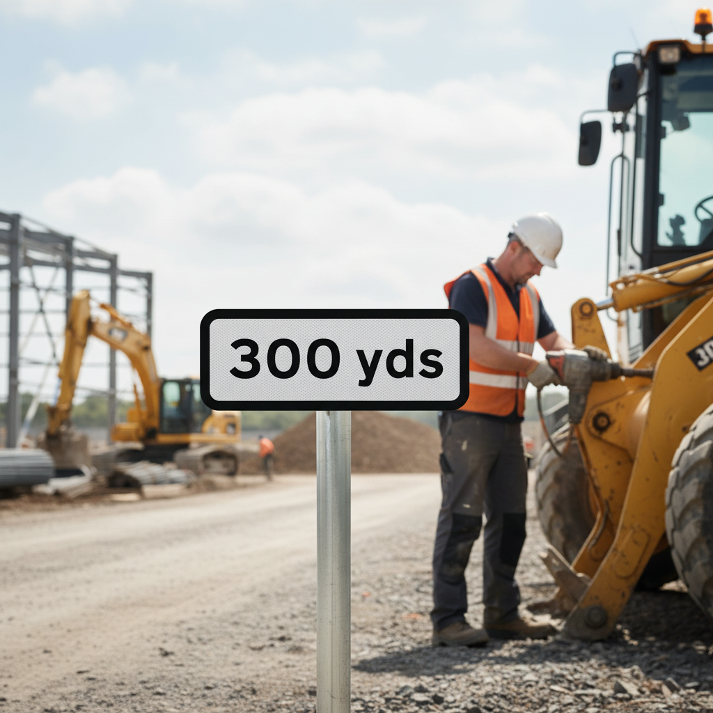 Professional Supplementary Hazard Distance Sign for Road Safety - 100