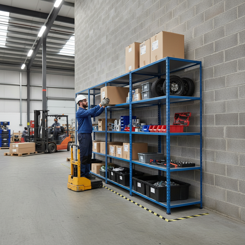 Heavy Duty Industrial Shelving - 1830mm High - 200kg Capacity - Steel - Blue
