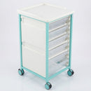 Steel Single Column Tray Trolley with 6 Drawers - 100mm Depth (view 2)