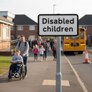 Premium Supplementary Plate for Disabled Children - Safety Road Sign for School and Playground Areas