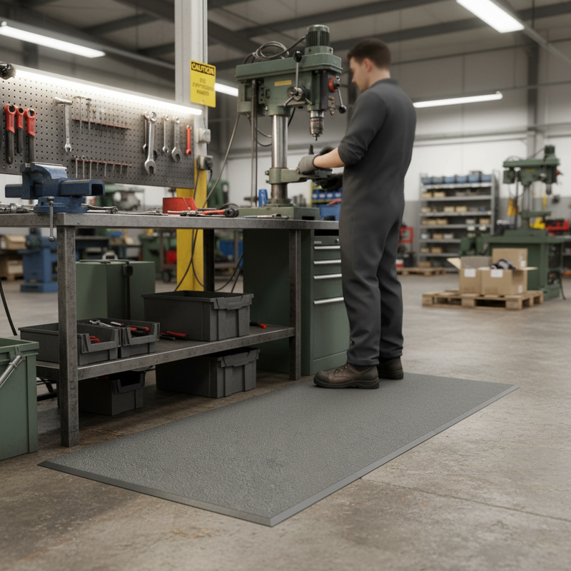 Premium Anti-Fatigue Work Mat - Non-Slip Grey Surface