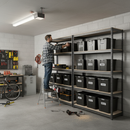 Premium Heavy Duty Shelving with 12x 37L Plastic Storage Boxes - 2200mm High