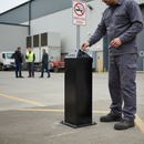 Premium Floor Fixed Cigarette Bin with Lock & Key - Hygienic Smoking Area Solution