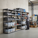 Premium Shelving Units with Storage Boxes - 1800mm High Grey