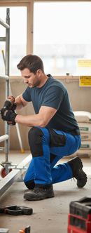 Premium High-Performance Stretch Slim Fit Work Trousers with Knee Pad Pockets and Abrasion Resistance