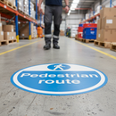 Premium 450mm Floor Sign for Pedestrian Route - Slip-Resistant Vinyl for Safety - High-Quality Professional Grade for Industrial and Commercial App...