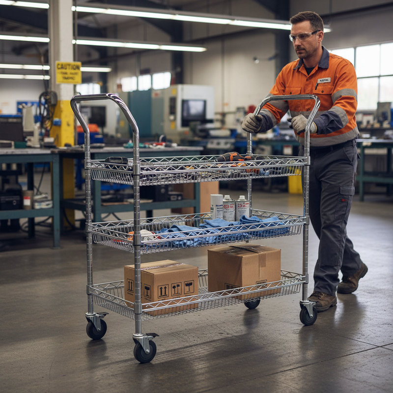 Premium Chrome Wire Basket Trolley - 3 Levels for Versatile Storage