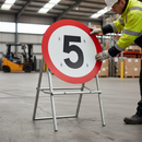 Professional Quick Fit Speed Limit Sign 5mph - 670mm Diameter for Safety at Construction Sites