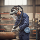 Premium Belt-Mounted Rechargeable Respirator Kit with High Airflow and Flexible Hose for Industrial Applications