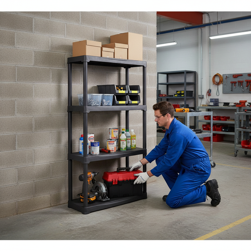 Premium Plastic Shelving - 1330mm High - 20kg Capacity - Charcoal