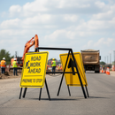 Premium Double Sided Metal Temporary Road Sign Frame 600x450mm for Pedestrian Areas