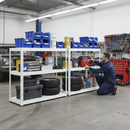 Premium Half Height Metal Shelving Unit - 900mm High - 90/130kg - White