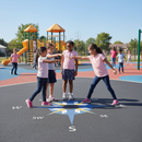 Professional Compass Playground Marking with Rounded Center and Eight-Point Orientation for Educational Use