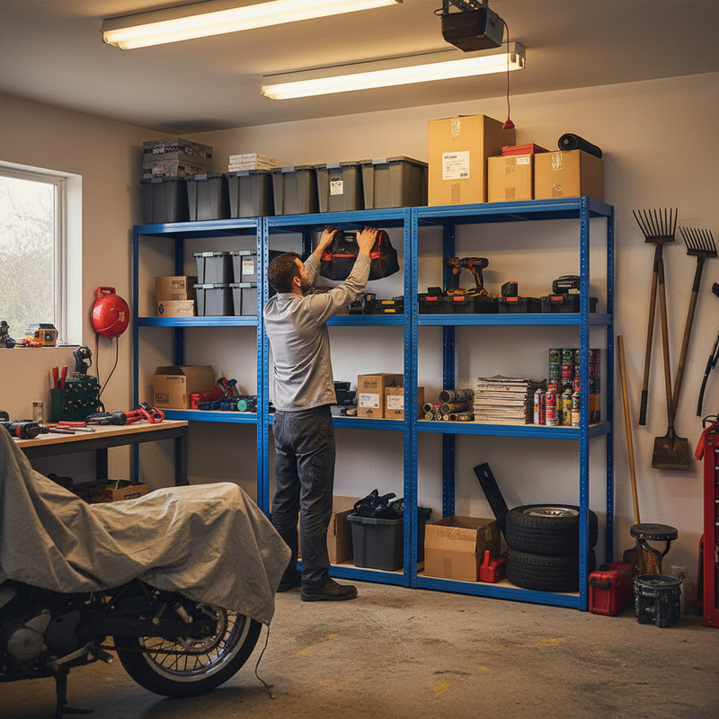 Premium Garage Shelving Unit - 1600mm High - 200/280kg Capacity - Blue