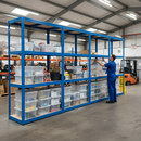 Heavy Duty 3x Shelving Unit - 1600mm High with 8x 60L Plastic Storage Boxes