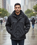 Premium Lightweight Breathable Jacket with Water Shedding, Concealed Hood, and Hi-Vis Piping for Enhanced Visibility and Comfort