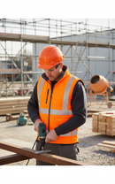 Professional Heavy Duty Men's Bodywarmer with Reflective Tape and Zipped Pockets for High Visibility Safety