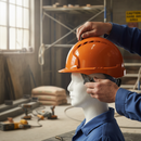 Premium Safety Helmet Mid Peak Slip Ratchet Vented - Orange