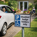 Disabled Badge Holders Only Reflective Signs – 320mm x 250mm – 3mm Aluminium Composite – Outdoor Use