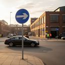 Premium Post Mounted One Way Traffic Sign - Round Diagram 606 for Clear Directional Guidance in Complex Junctions