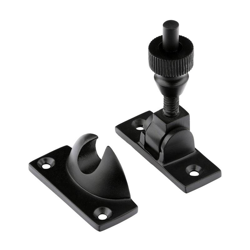 Brighton Pattern Sash Fastener - Matt Black - 57 x 22